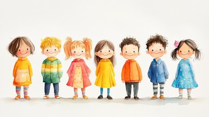 Joyful Gathering of Diverse Children in Spring