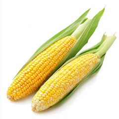 Yellow Corn. Isolated on white background