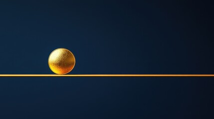 Single gold coin balancing on a thin line symbolizing the precarious nature of wealth and the fine line in financial decision-making