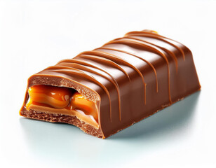 chocolate with caramel inside  isolated on white
