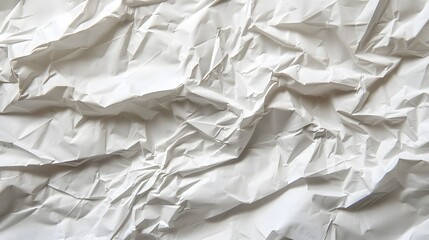 Obraz premium A white crumpled paper texture background, emphasizing its organic and textured appearance, suitable for various artistic and design applications.