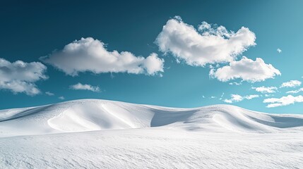 Snow Covered Mountains and Blue Sky.