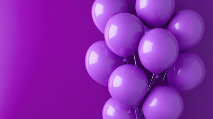 Fototapeta premium purple balloons on a purple background, high definition photo