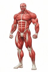 Full body illustration of muscles, AI generated Image