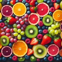 Fresh Fruit and Berries Collage - Vibrant Colors and Textures