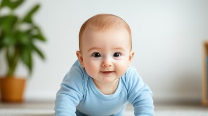 A detailed image of an infant rolling over from back to front, representing the motor skill milestones achieved during the early months of life