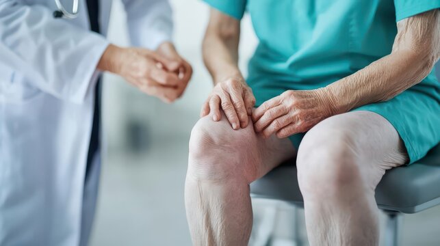A compassionate image of a healthcare professional assisting an elderly person with physical therapy exercises, focusing on leg and hip movements to strengthen bones