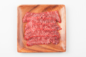   Beef is beef from cows, meat with a soft texture and marbling.
