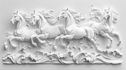 White Horse Bas-Relief Sculpture.