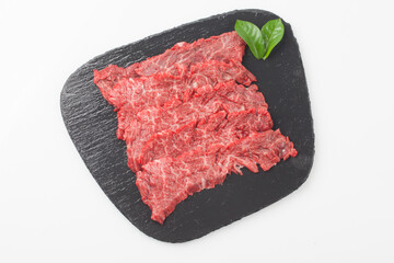   Beef is beef from cows, meat with a soft texture and marbling.