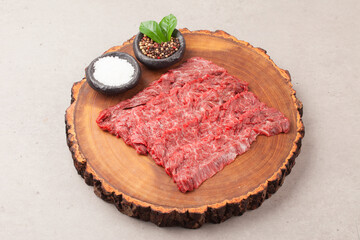   Beef is beef from cows, meat with a soft texture and marbling.