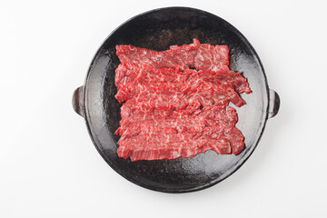   Beef is beef from cows, meat with a soft texture and marbling.
