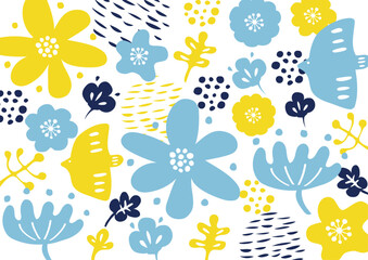 北欧風花柄パターン