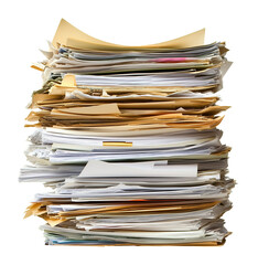Stack of Paperwork Isolated on Transparent Background PNG
