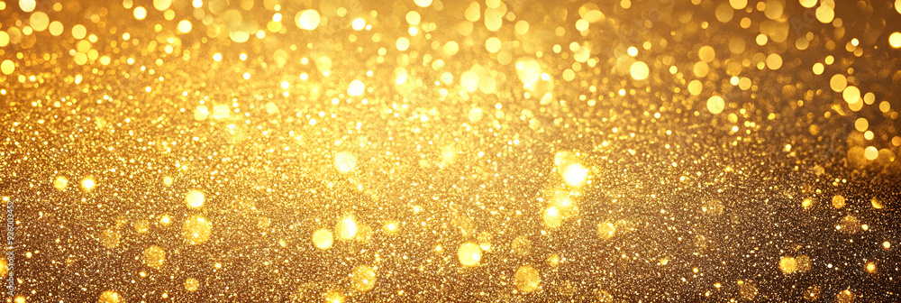 Canvas Prints gold sparkling lights festive background with texture. abstract christmas twinkled bright bokeh defo