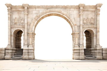 Obraz premium A majestic stone archway with intricate carvings, symbolizing strength and history, perfect for architectural photography.