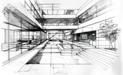 contemporary architectural sketch