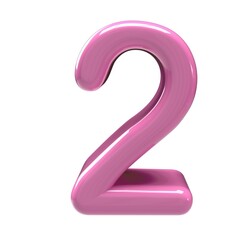 3d  2 number pink alpha design  - 1