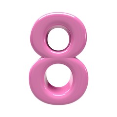3d  8 number pink alpha design  - 1