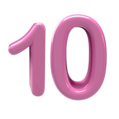 3d  10 number pink alpha design  - 1