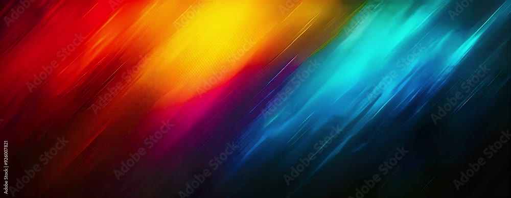 Poster abstract colorful stripes background with noise grain effect, seamless loop motion and copy space ar