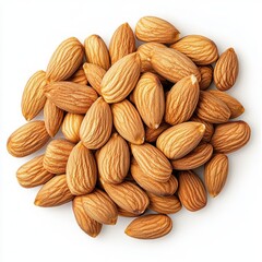 Fototapeta premium close up of Almonds on an isolated white background