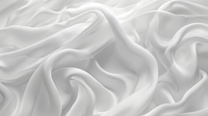 Obraz premium Gentle waves in a white fabric, creating a smooth, abstract background that exudes simplicity and elegance.