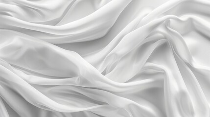 Obraz premium Gentle waves in a white fabric, creating a smooth, abstract background that exudes simplicity and elegance.