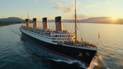 Graphics Generative AI image of Titanic 