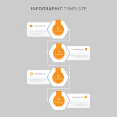 Presentation business infographic design elegant professional template with 4 step