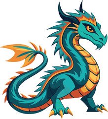 dragon line art vector