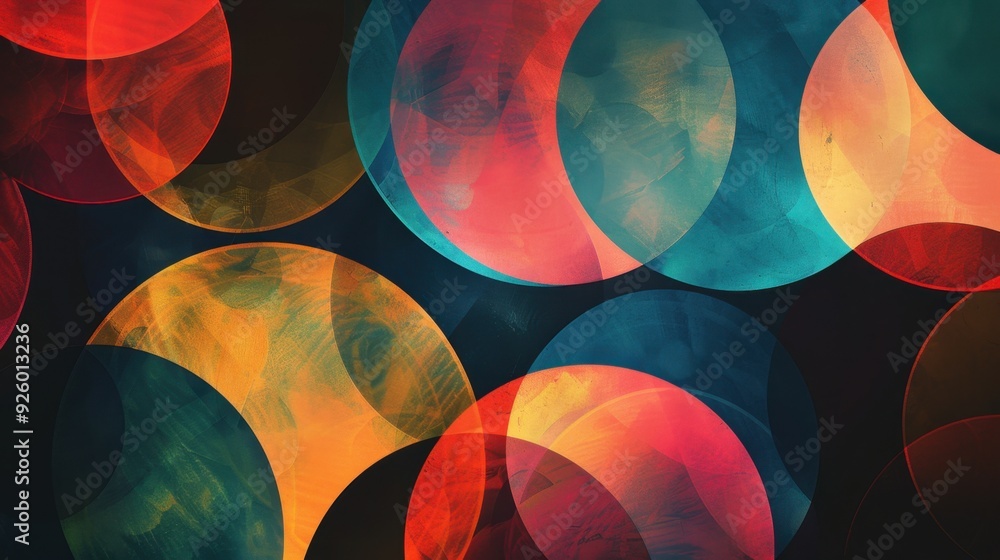 Poster overlapping circles with varying opacity.