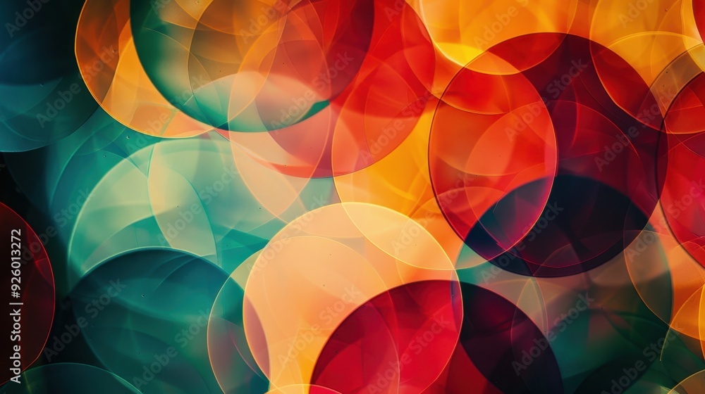 Poster overlapping circles with varying opacity.