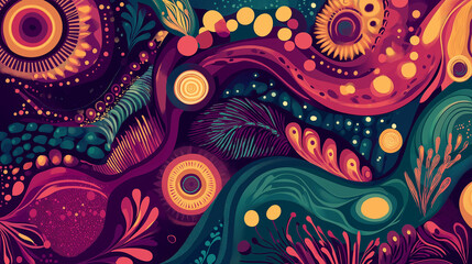 abstract pattern with flowers