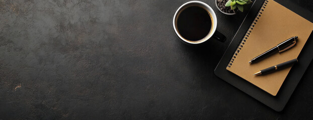 Top view of minimalist work space. concept business working area in a studio.