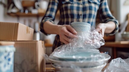 Preparing Delicate China Set for Moving: Packing Supplies and Techniques in a Modern Kitchen