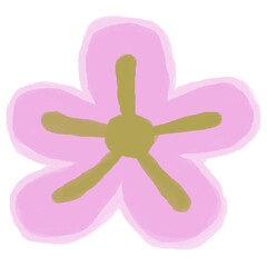 Beautiful Sakura Flower Crayon Texture Transparent Background