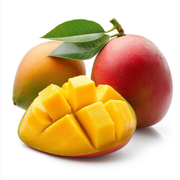 Red, Yellow, Mango Isolated on white background