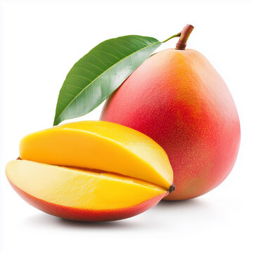 Red, Yellow, Mango Isolated on white background
