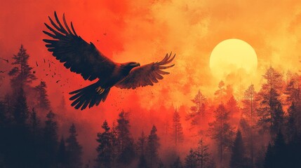 Grace in Flight. Minimalist Eagle