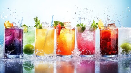Fototapeta premium Drink Delight: Dynamic Images of Refreshing Beverages and Their Presentation