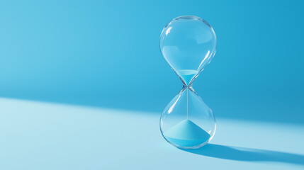hourglass on blue background