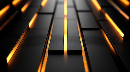 sleek and modern abstract design featuring glowing orange lines set within a dark metallic grid pattern dynamic futuristic industrial aesthetic filled with depth