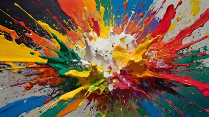 Chromatic Chaos: A kaleidoscopic explosion of vibrant colors, capturing the raw energy and beauty of abstract art. 