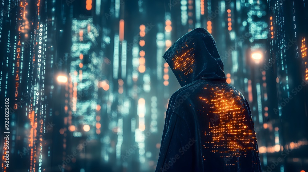 Aufkleber hacker in a digital world.