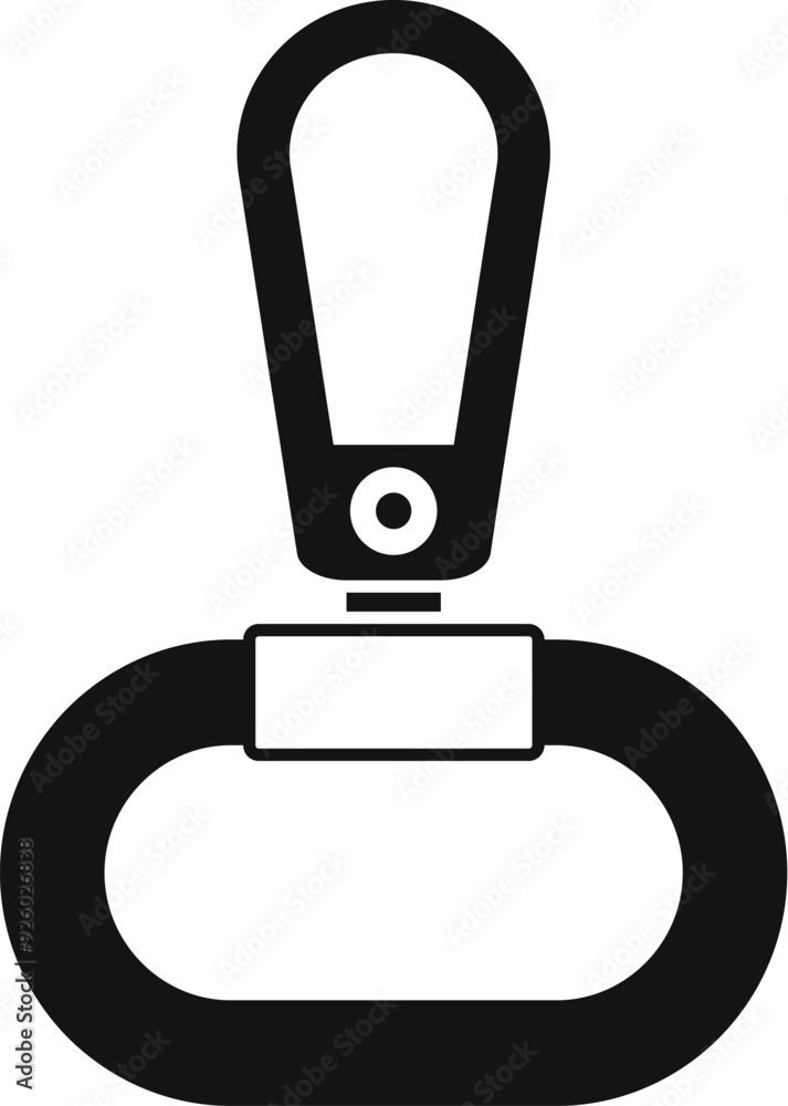Poster simple vector icon of an empty hanging handrail loop for bus or train