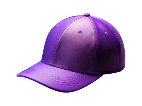 purple baseball cap mockup isolated on transparent background