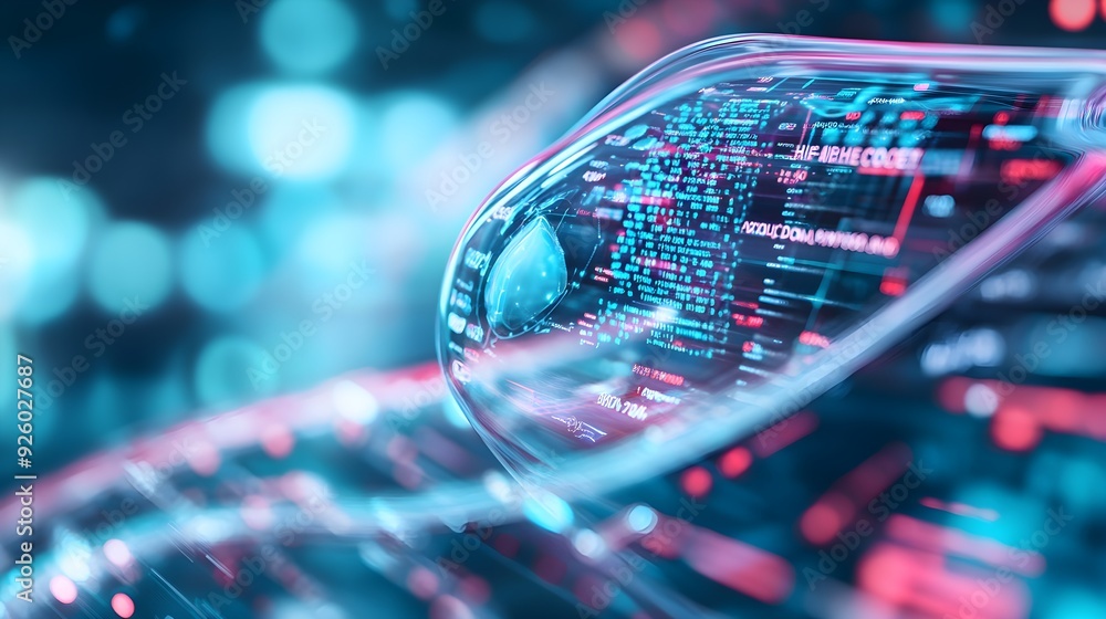 Poster abstract digital interface technology background