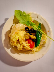 Salad Japanese style, salad, cucumber, tomato dressing