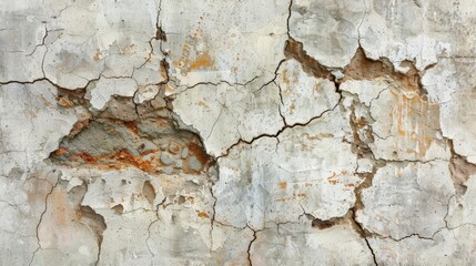 Fototapeta premium Stucco wall with cracks and imperfections.